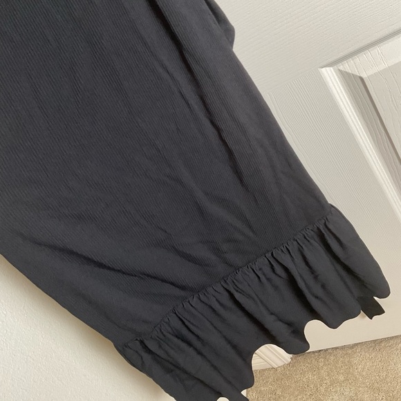 Zara Knit Ruffled Wrap Midi Dress Black size small - Picture 8 of 10